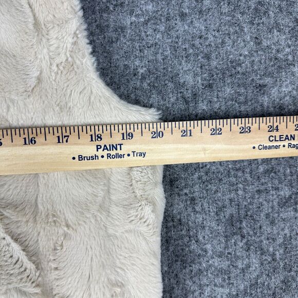 Sanctuary Vest Women Medium Beige Faux Fur Soft Full Zip Tooth Toggle Button - Picture 10 of 12